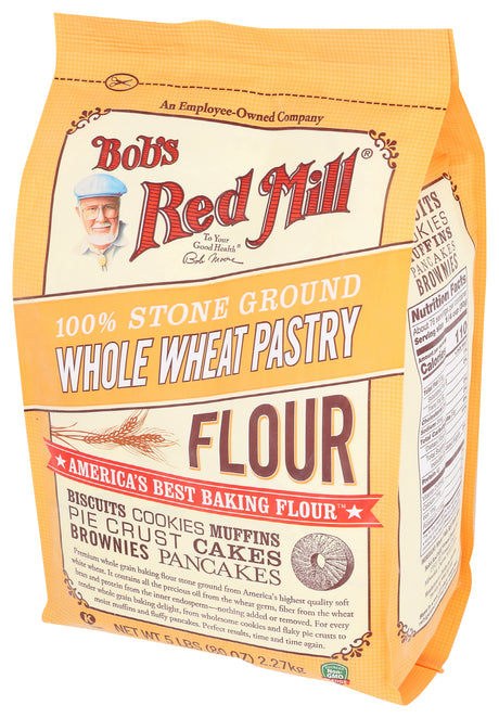 Bob's Red Mill Whole Wheat Pastry Flour, 5 Pound (Pack of 4)