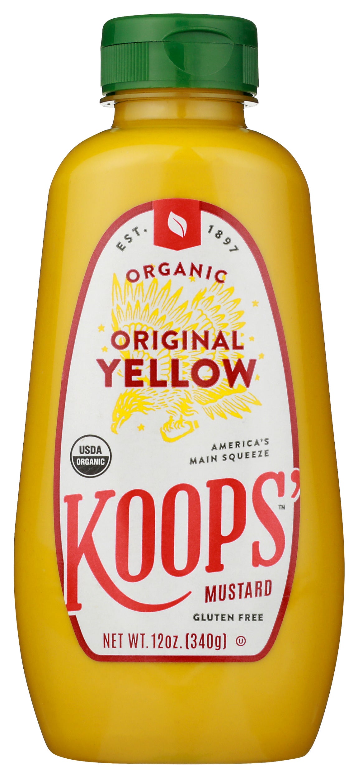 Koops' Organic Original Yellow Mustard, 12 Oz, 12 Pack