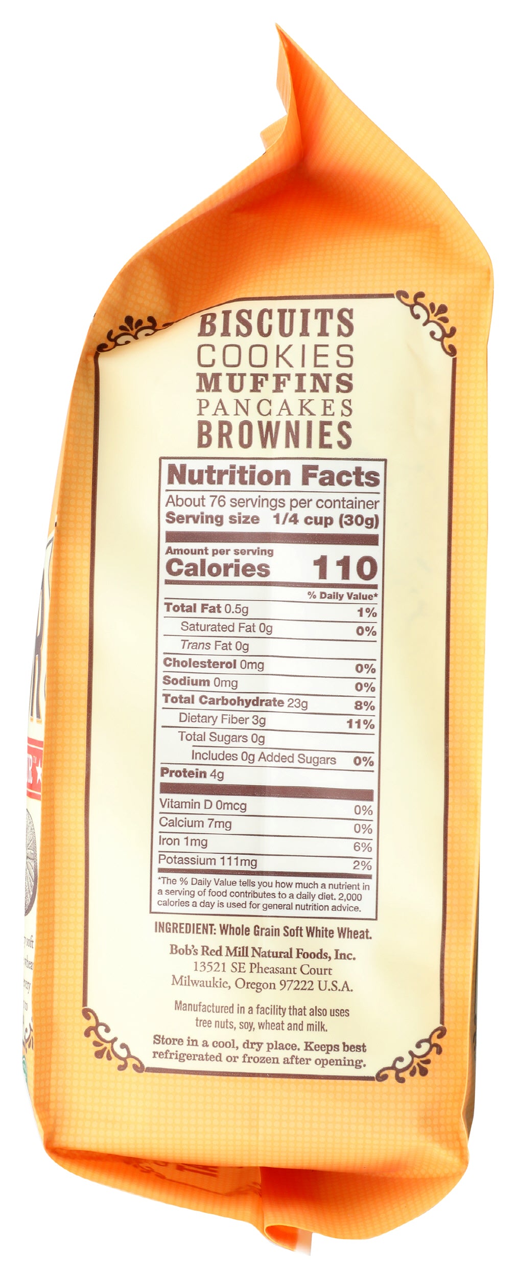 Bob's Red Mill Whole Wheat Pastry Flour, 5 Pound (Pack of 4)