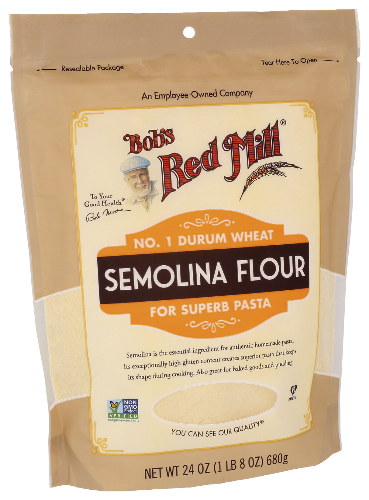 Bob's Red Mill Semolina Pasta Flour, 24-ounce (Pack of 4)