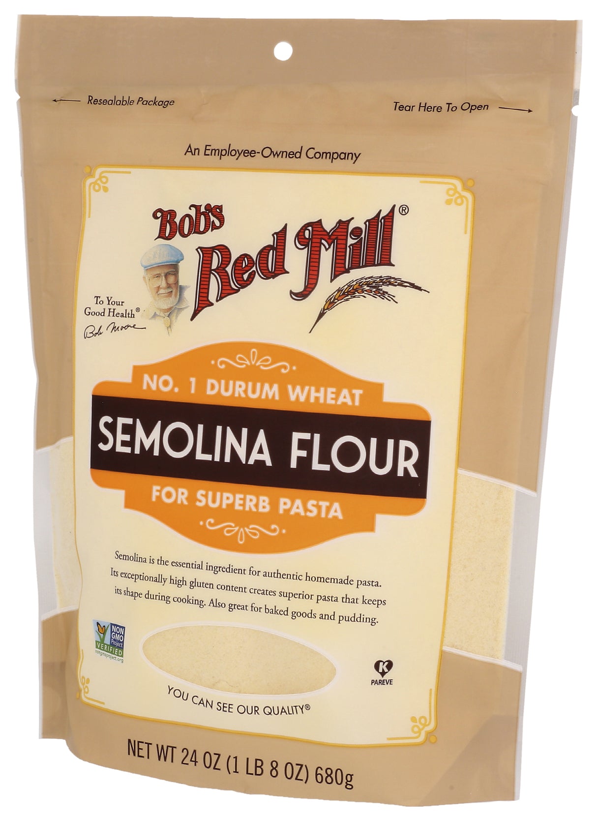 Bob's Red Mill Semolina Pasta Flour, 24-ounce (Pack of 4)
