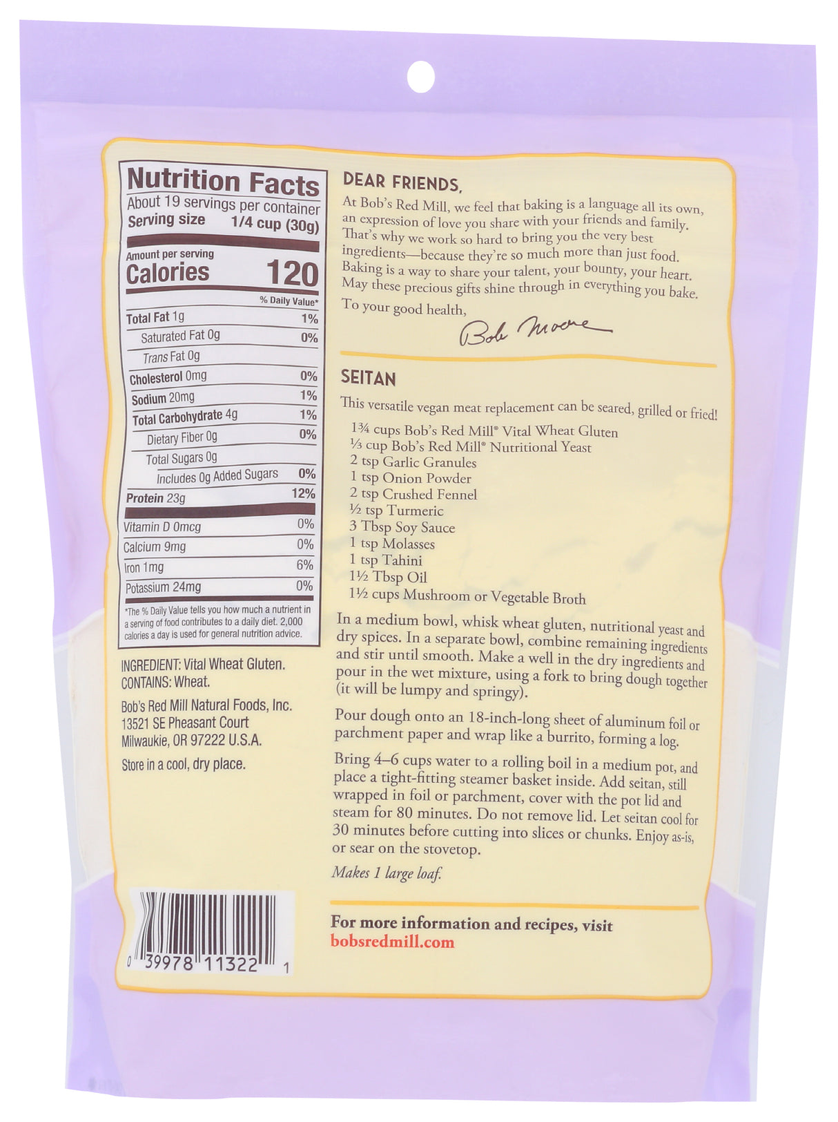 Bob's Red Mill Vital Wheat Gluten Flour, 20 oz (Pack of 4)