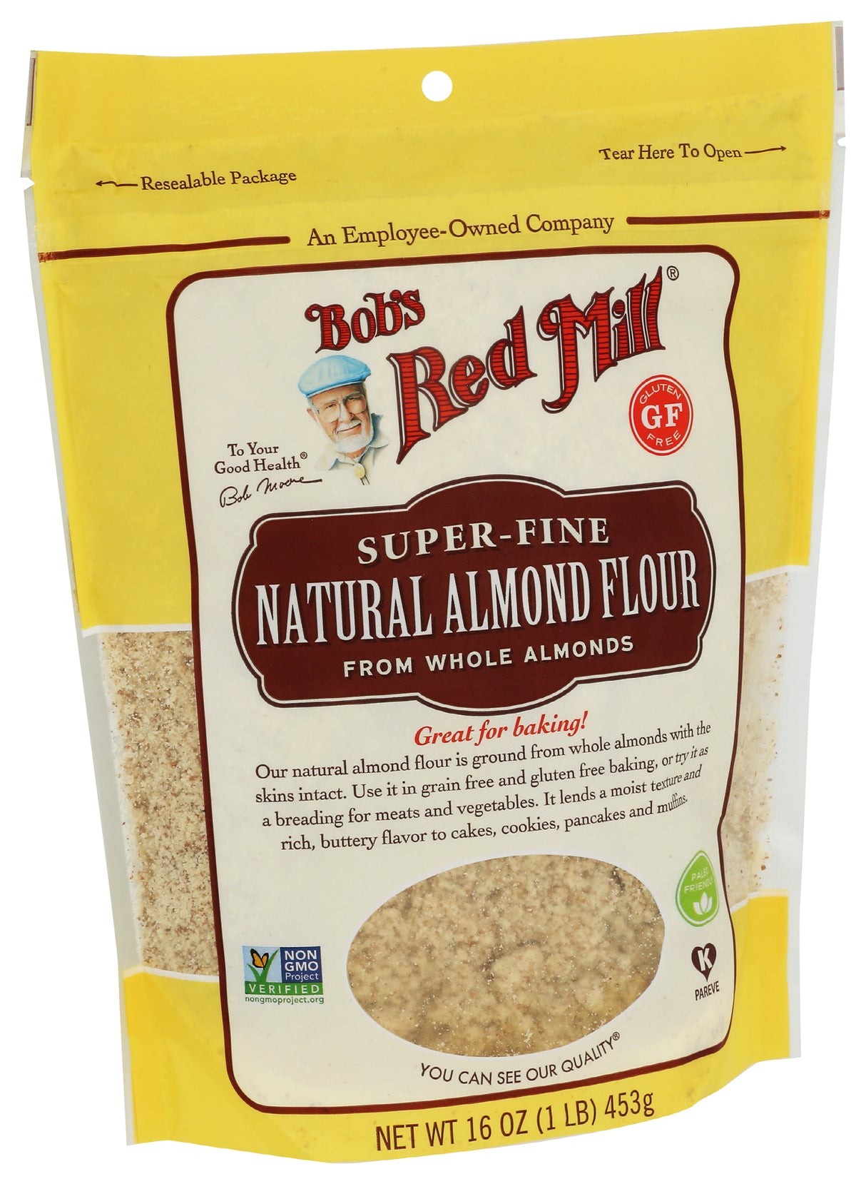 Bob's Red Mill Whole Almond Flour, Unblanched, Finely Sifted - 1 Pound (Pack of 4) - Non-GMO, Gluten Free, Paleo, Vegan, Keto Friendly