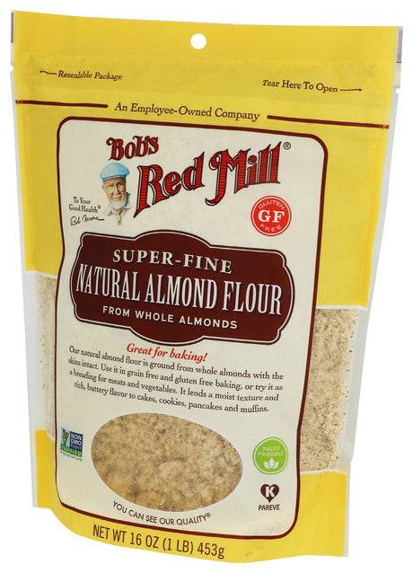 Bob's Red Mill Whole Almond Flour, Unblanched, Finely Sifted - 1 Pound (Pack of 4) - Non-GMO, Gluten Free, Paleo, Vegan, Keto Friendly