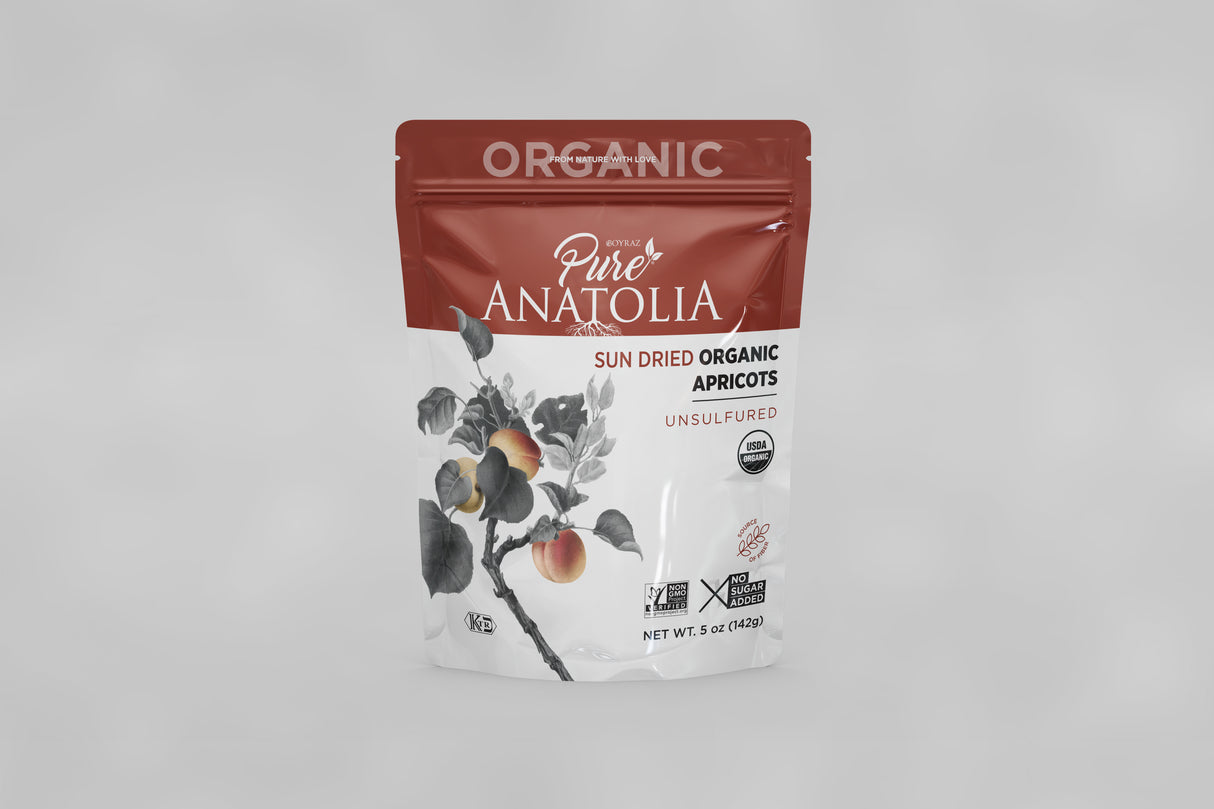 Pure Anatolia, Sun Dried Organic Apricots 5 oz, 6 Pack