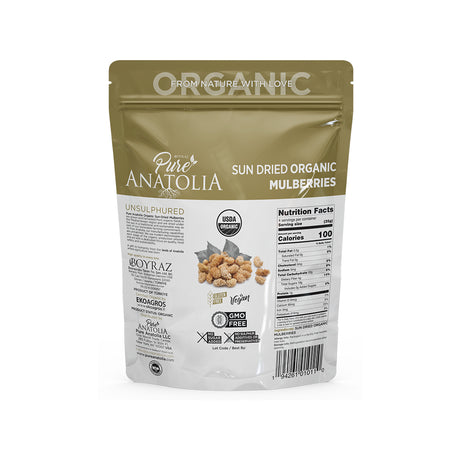 Pure Anatolia, Organic Sun Dried White Mulberries, 5 oz, 6 Pack