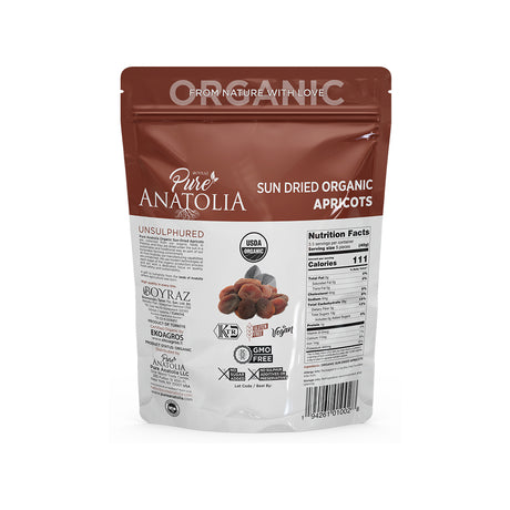 Pure Anatolia, Sun Dried Organic Apricots 5 oz, 6 Pack