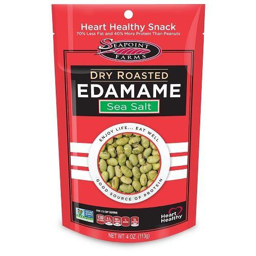 Seapoint Farms Dry Roasted Edamame Sea Salt 4 oz. Bag (Pack of 12)