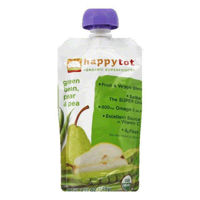 Happy Baby Pears & Peas Pouch Stage 4 Green Beans, 4.22 OZ (Pack of 16)