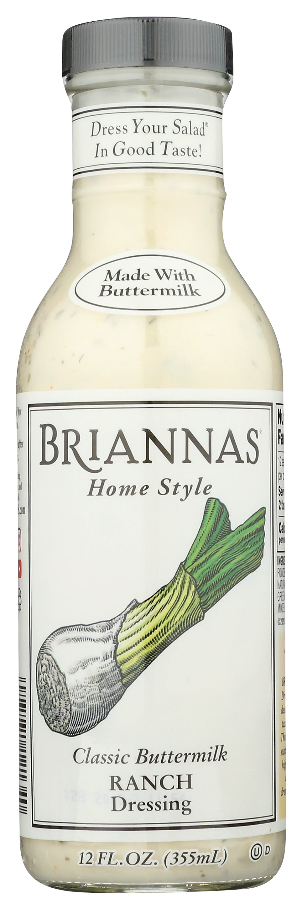 Brianas Classic Buttermilk Ranch Dressing, 12 oz (Pack of 6)