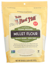 Bob's Red Mill Stone Ground Millet Flour, Whole Grain, Gluten Free & Non-GMO, 20 Oz (Pack of 4)