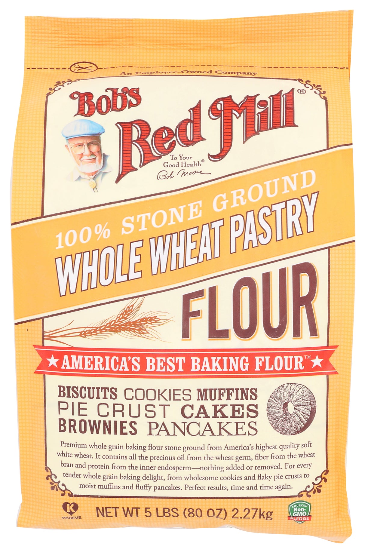 Bob's Red Mill Whole Wheat Pastry Flour, 5 Pound (Pack of 4)