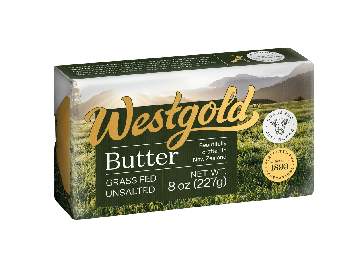 Westgold Unsalted Grass-fed Butter 8oz, carton of 20