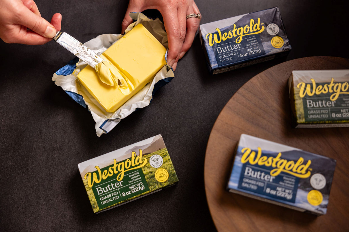 Westgold Unsalted Grass-fed Butter 8oz, carton of 20