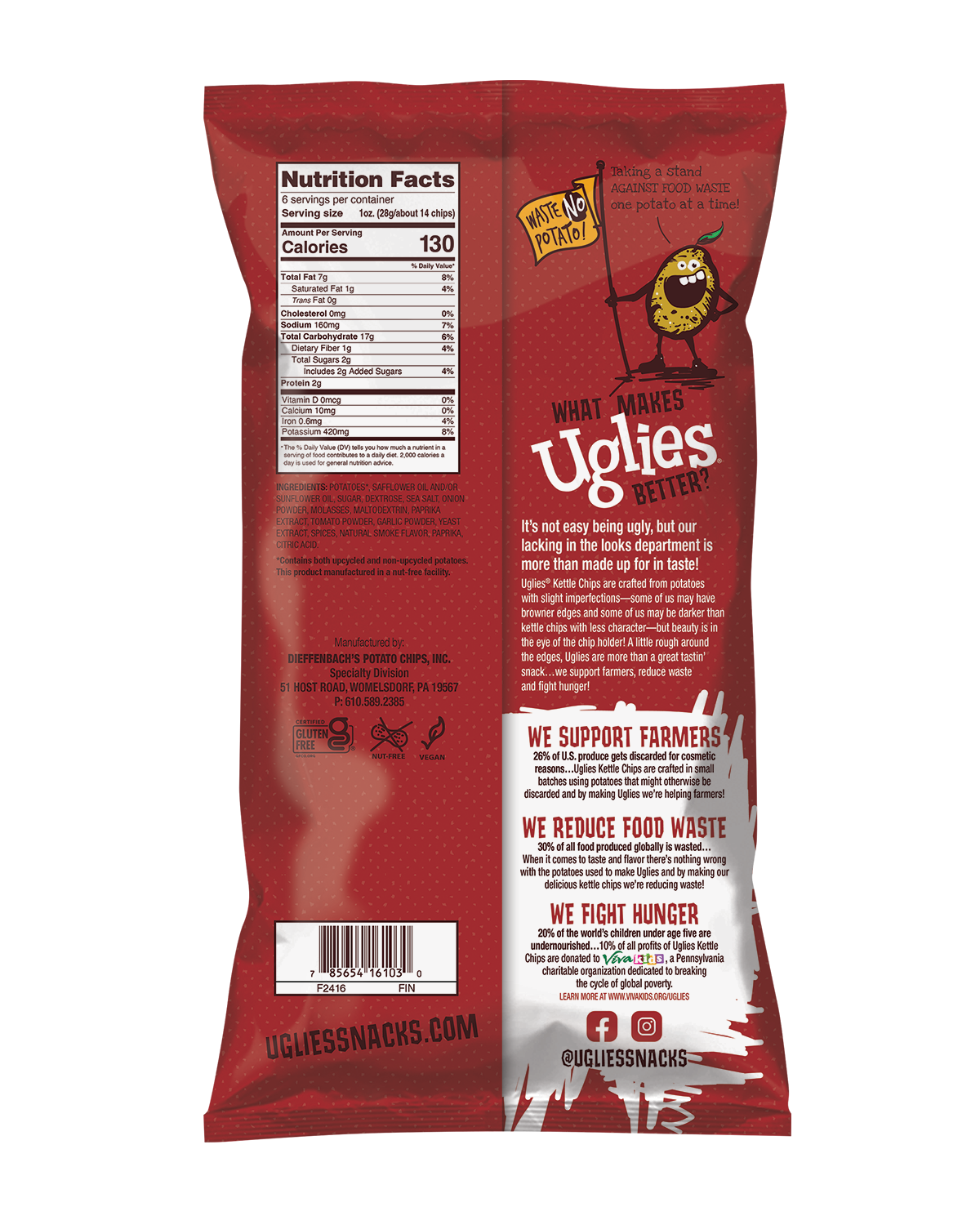 Uglies BBQ Kettle Chip, 6 Oz, Pack of 12