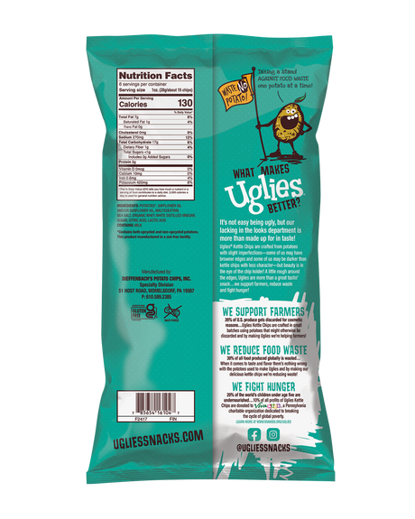 Uglies Salt & Vinegar Kettle Chip, 6 Oz, Pack of 12