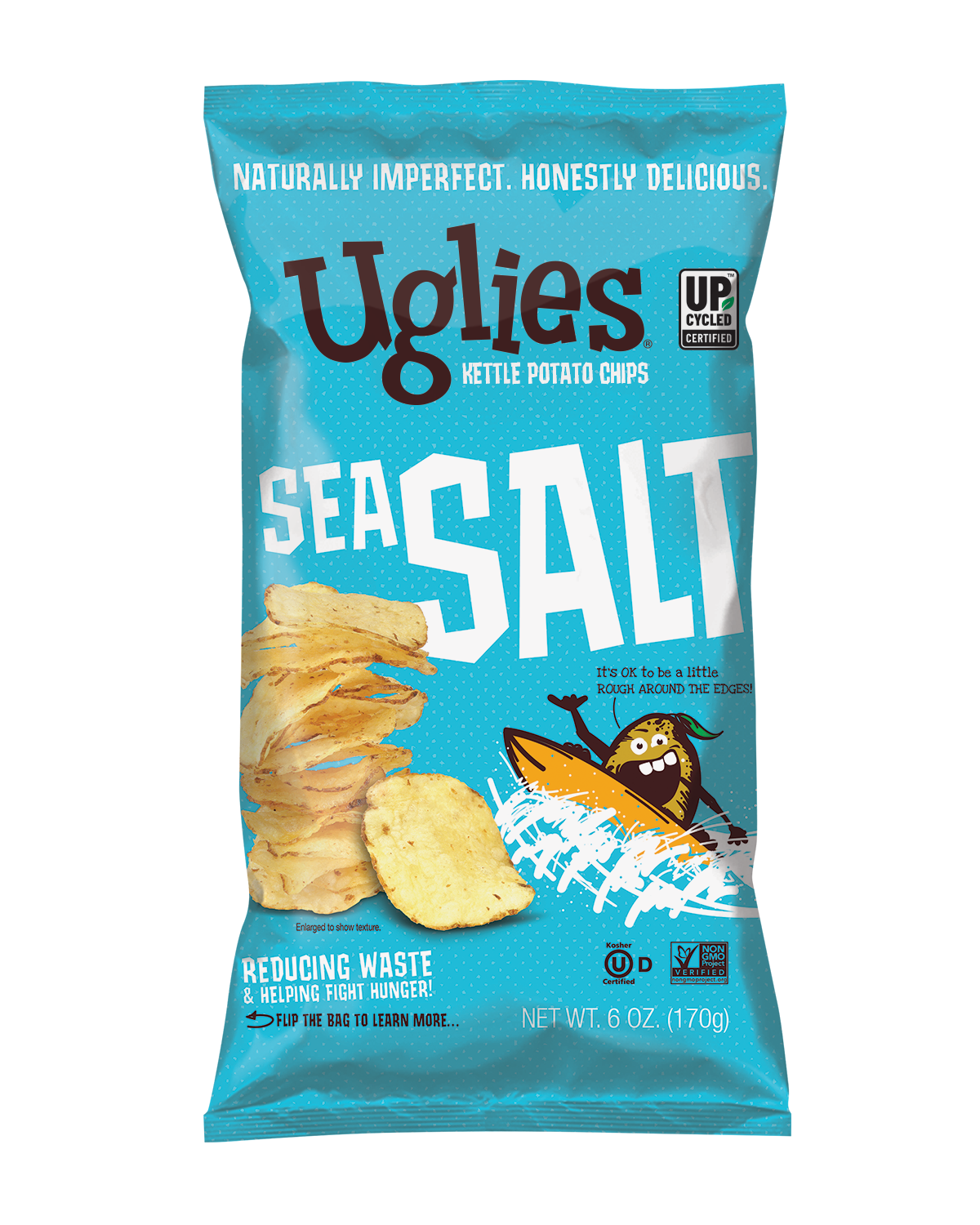 Uglies Sea Salt Kettle Chip, 6 Oz, Pack of 12