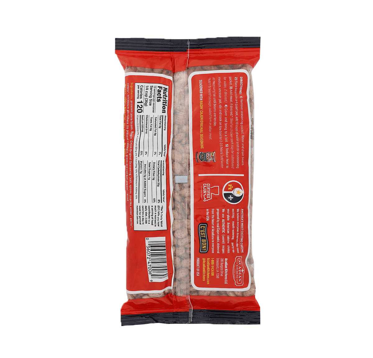 Ragin' Cajun Seasoned Pinto Beans 16 oz, 12 Pack