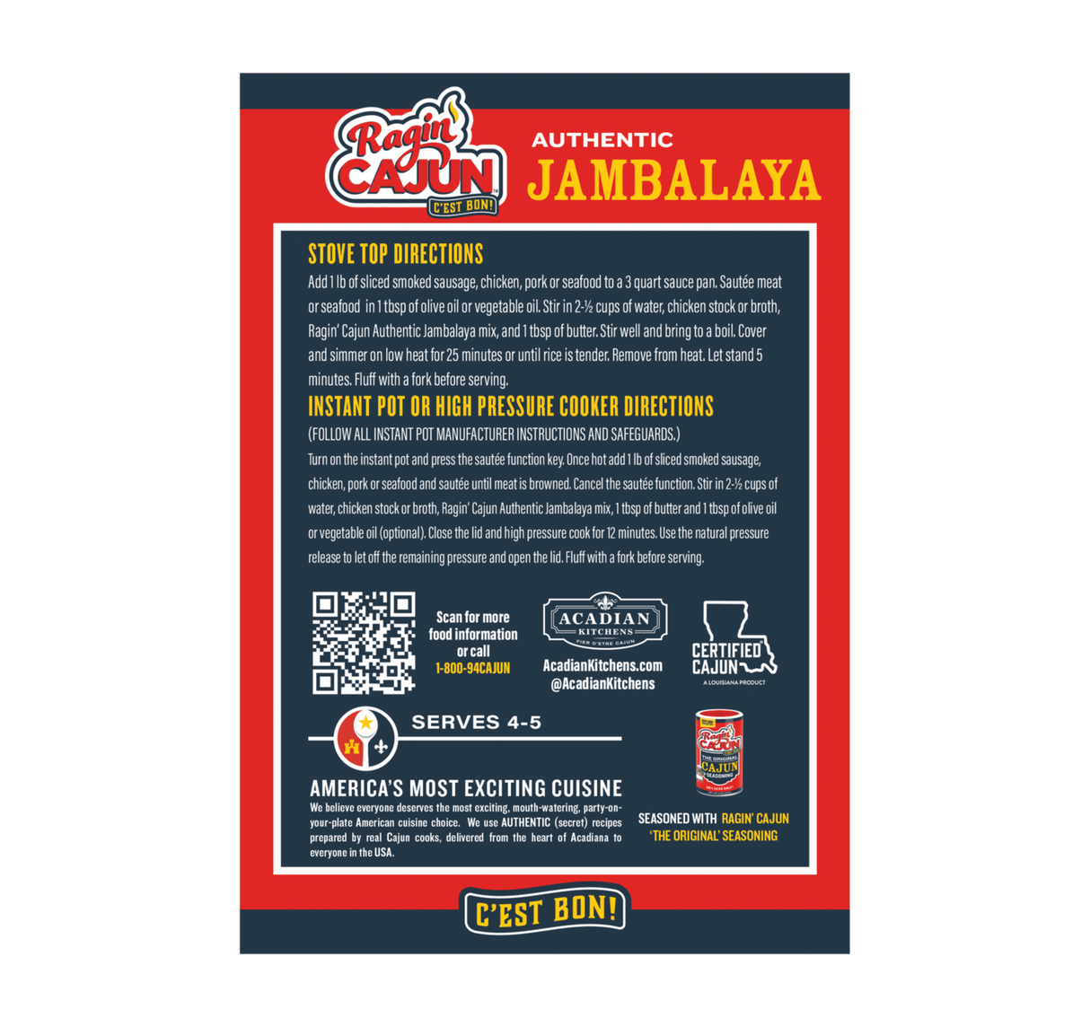 Ragin’ Cajun Authentic Jambalaya 8 oz, 6 Pack