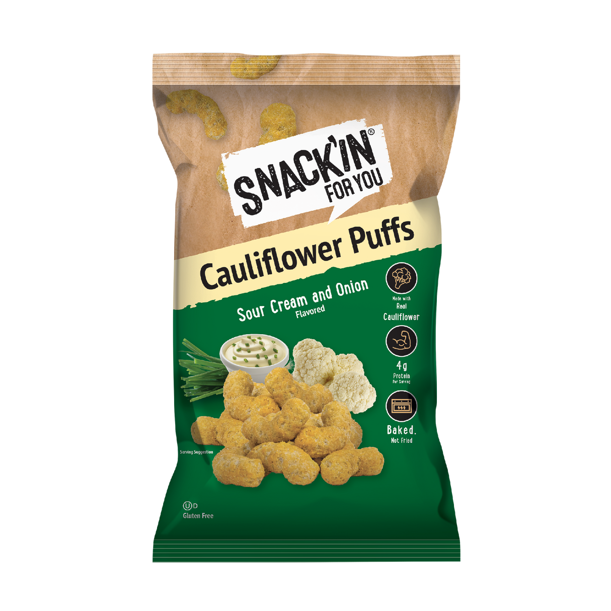Cauliflower Puffs Sour Cream & Onion, 4 oz, Pack of 12