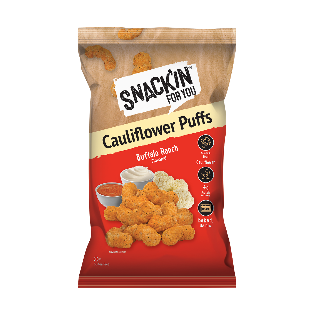 Cauliflower Puffs Buffalo Ranch, 4 oz, Pack of 12