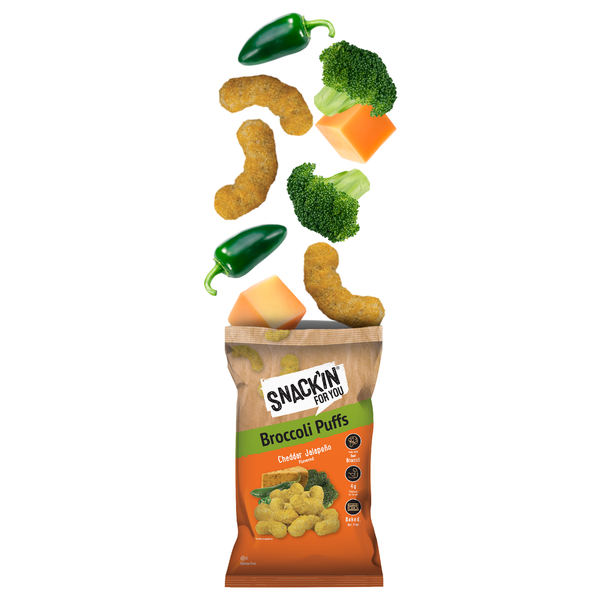 Broccoli Puffs Cheddar Jalapeño, 4 oz, Pack of 12