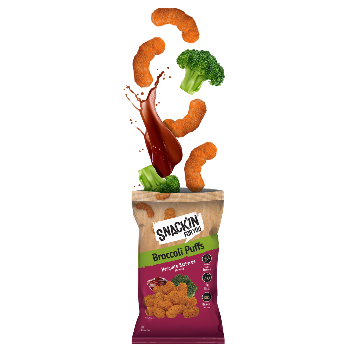 Broccoli Puffs Mesquite Barbecue, 4 oz, Pack of 12