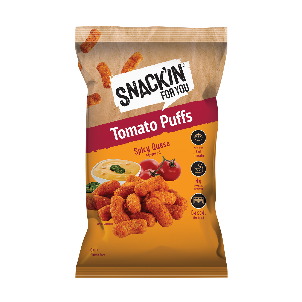 Tomato Puffs Spicy Queso, 4 oz, Pack of 12