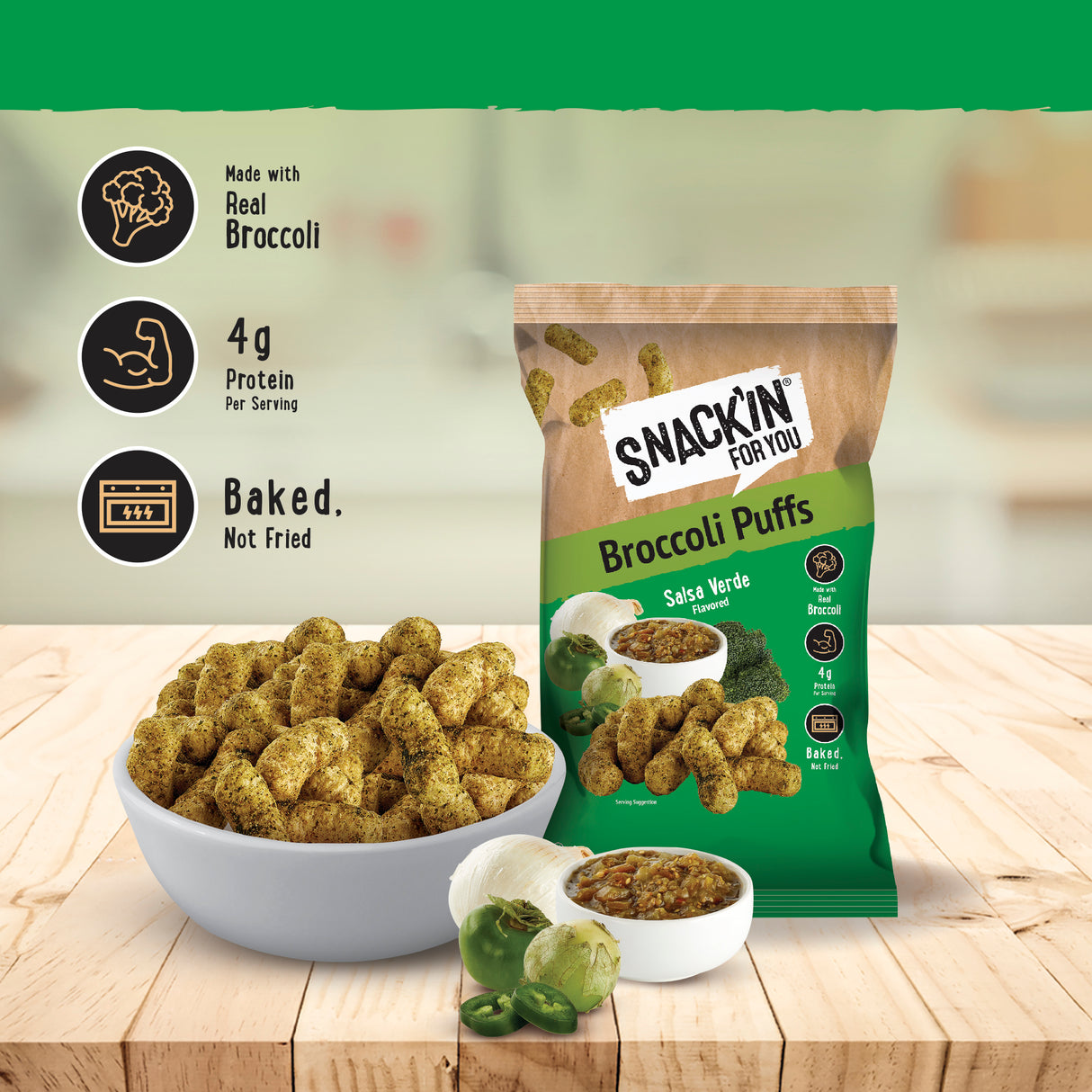 Broccoli Puffs Salsa Verde, 4 oz, Pack of 12