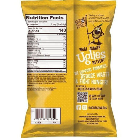 Uglies Cheddar & Sour Cream Chip, 1 Oz, Pack of 32