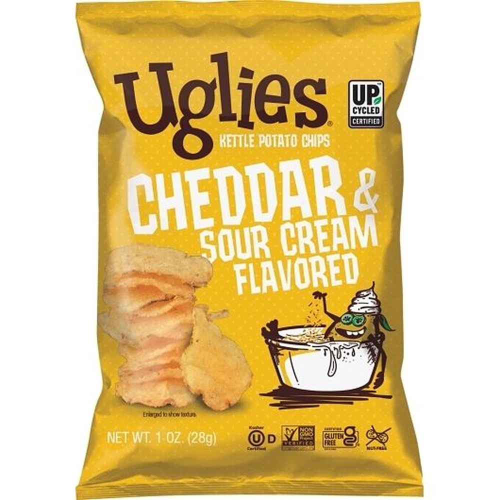 Uglies Cheddar & Sour Cream Chip, 1 Oz, Pack of 32