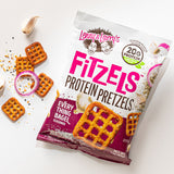 Lenny & Larry's Fitzels Protein Pretzels, Everything Bagel, 3 oz, Pack of 9