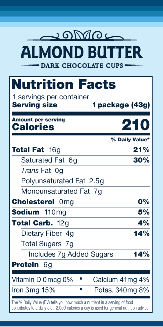 Hail Merry, Chocolate Almond Butter Cups (2 count), 1.5 oz, Pack of 12