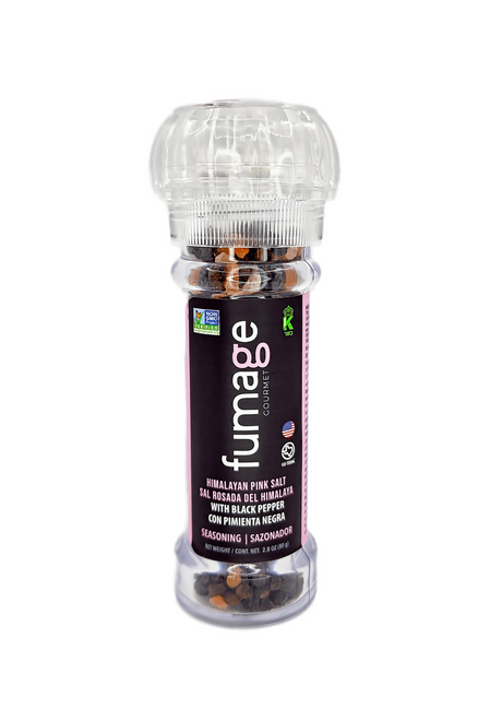 Fumage Gourmet Himalayan Pink Salt With Black Pepper Grinder, 2.8 OZ, Pack of 12