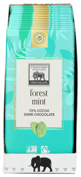 Endangered Species 72% Dark Chocolate Forest Mint Bar, 3 oz (Pack of 12)