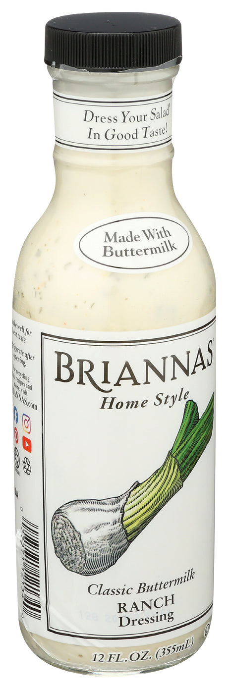 Brianas Classic Buttermilk Ranch Dressing, 12 oz (Pack of 6)