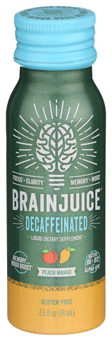 BrainJuice Decaf Peach Mango 2.5 oz. Ready to Drink Supplement | 12-pack