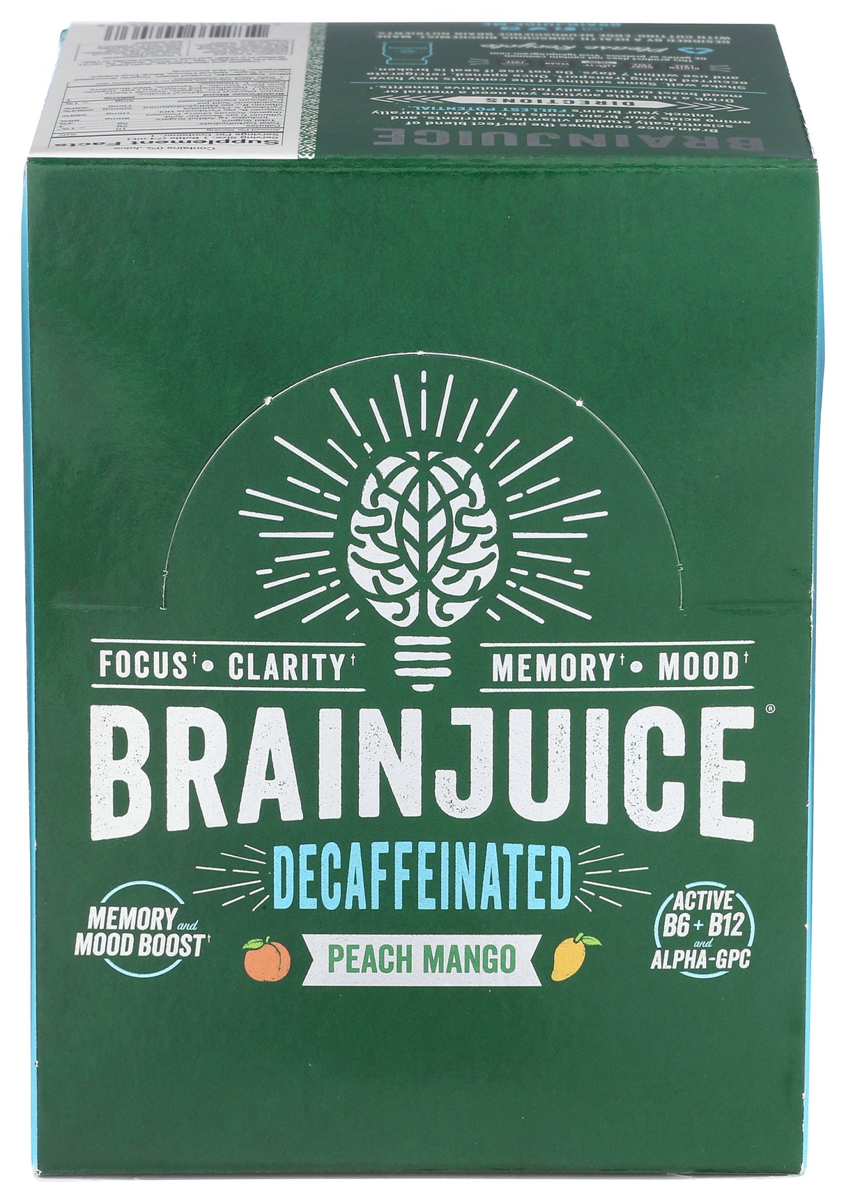 BrainJuice Decaf Peach Mango 2.5 oz. Ready to Drink Supplement | 12-pack