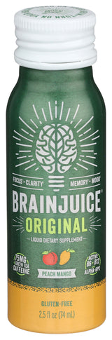 BrainJuice Original Peach Mango 2.5 oz. Ready to Drink Supplement | 12-pack