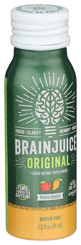 BrainJuice Original Peach Mango 2.5 oz. Ready to Drink Supplement | 12-pack