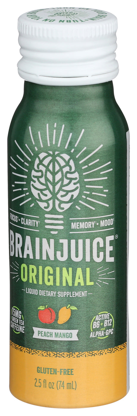 BrainJuice Original Peach Mango 2.5 oz. Ready to Drink Supplement | 12-pack