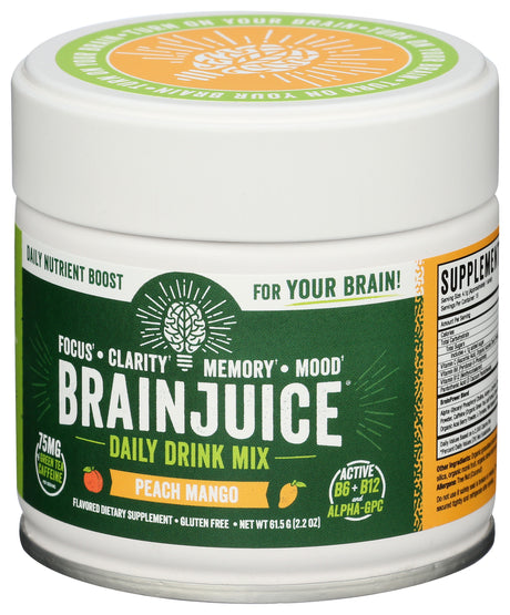BrainJuice Daily BrainPower Mix Peach Mango - 15 Servings