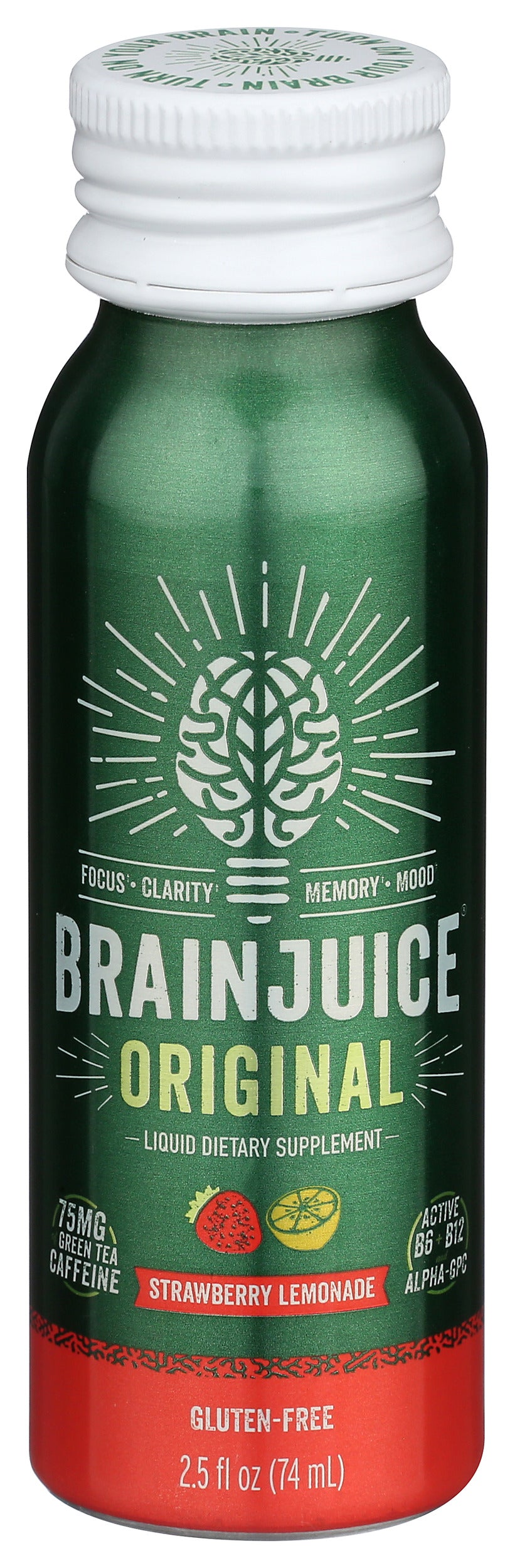 BrainJuice Original Strawberry Lemonade 2.5 oz. Ready to Drink Supplement | 12-pack