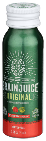 BrainJuice Original Strawberry Lemonade 2.5 oz. Ready to Drink Supplement | 12-pack