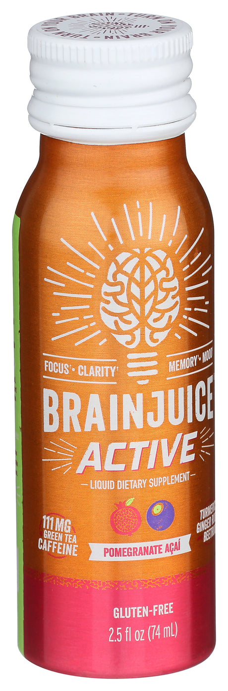 BrainJuice Active Pomegranate Acai 2.5 oz. Ready to Drink Supplement | 12-pack