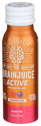 BrainJuice Active Pomegranate Acai 2.5 oz. Ready to Drink Supplement | 12-pack