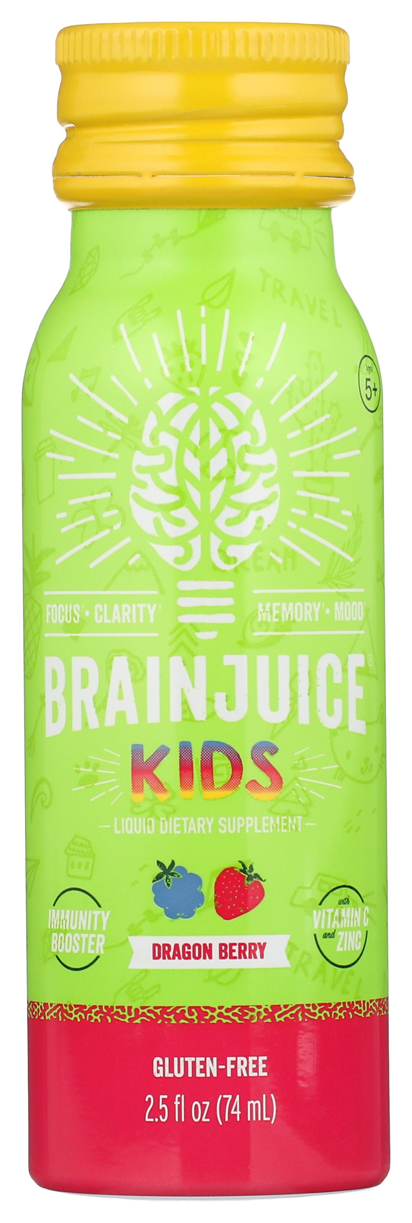 BrainJuice Kids Immunity Dragon Berry 2.5 oz. Ready to Drink | 12-pack