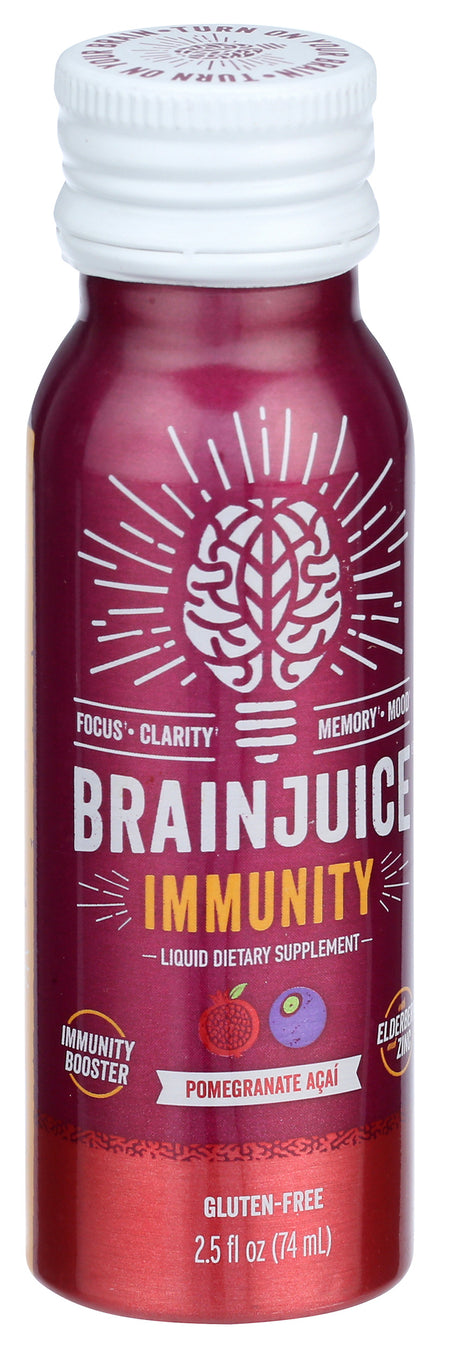 BrainJuice Immunity Pomegranate Acai 2.5 oz. Ready to Drink Supplement | 12-pack