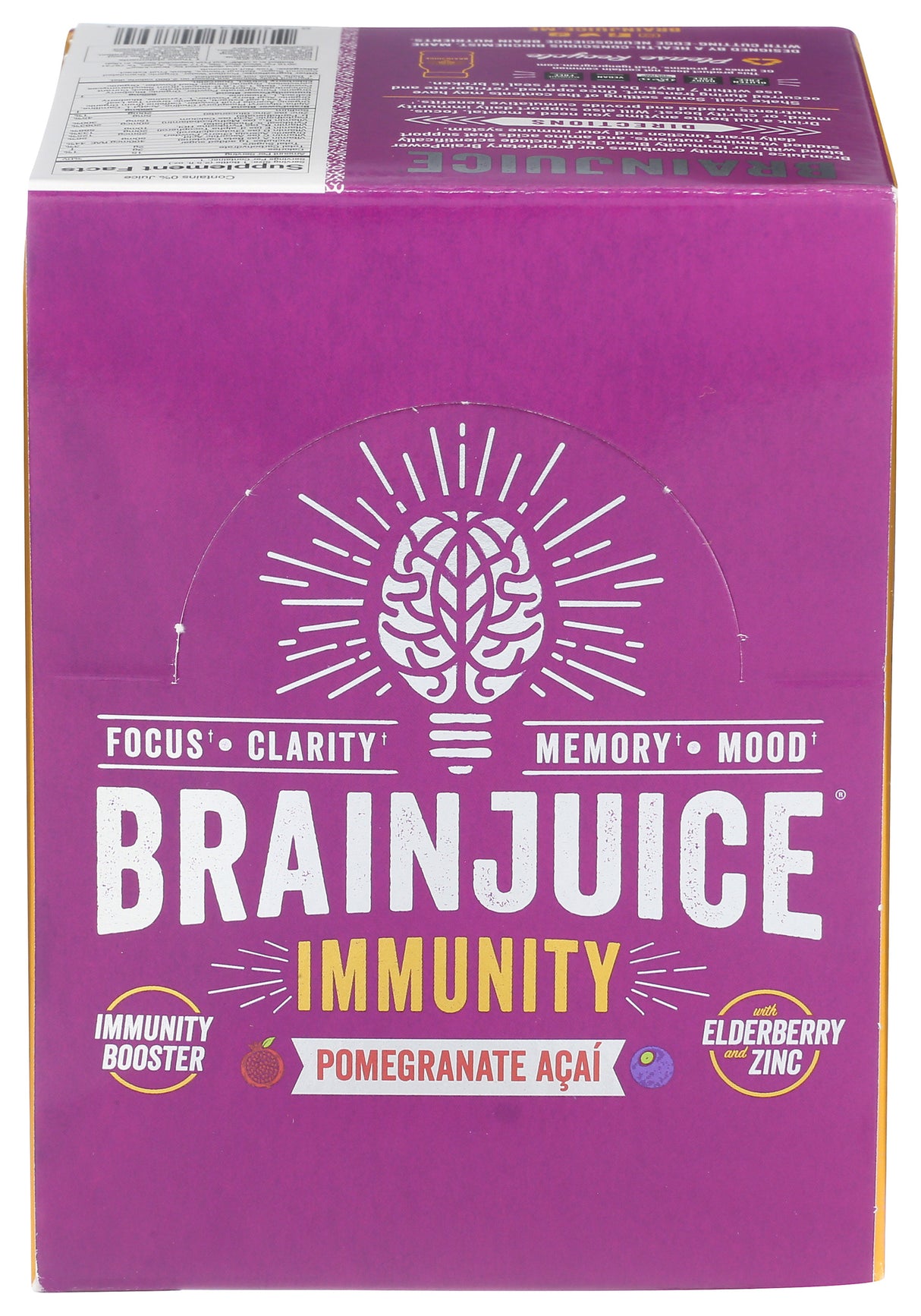 BrainJuice Immunity Pomegranate Acai 2.5 oz. Ready to Drink Supplement | 12-pack