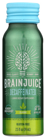 BrainJuice Decaf Classic 2.5 oz. Ready to Drink Supplement | 12-pack